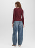 Long-Sleeve Crew-Neck Ribbed T-Shirt - R Essentials