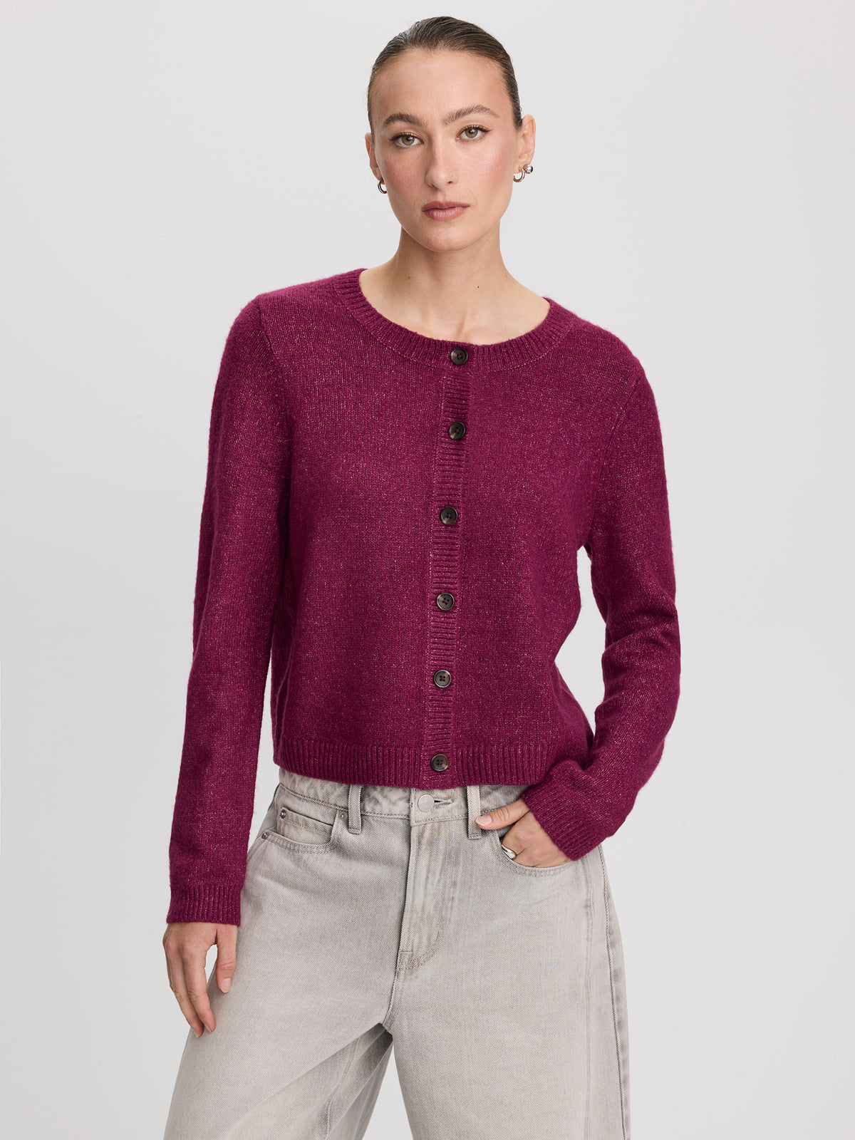 Crew-Neck Cardigan