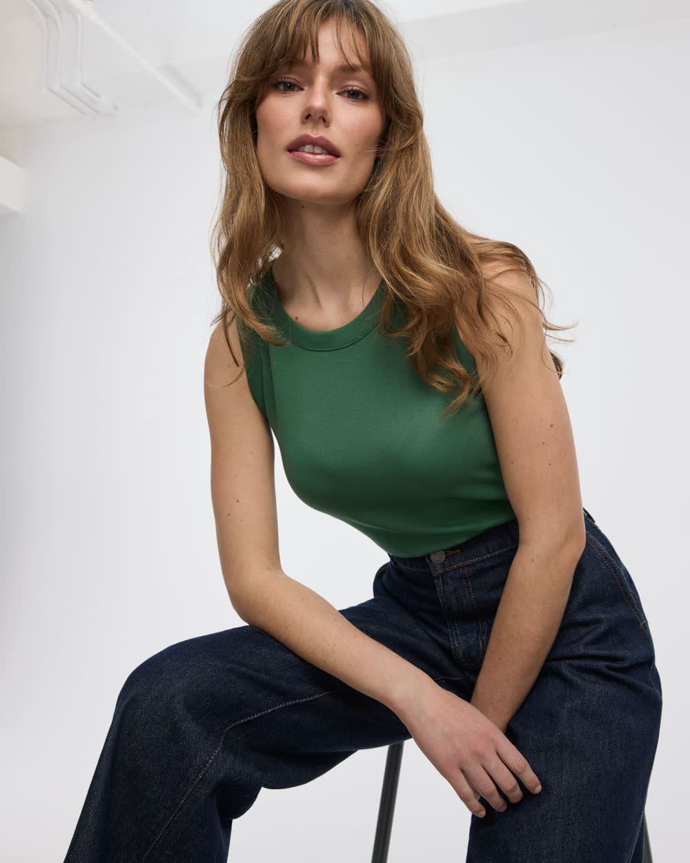 Ribbed Crew-Neck Tank - R Essentials