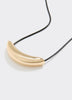 Cord Necklace with Stainless Steel Curbed Bar