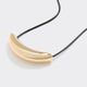 Cord Necklace with Stainless Steel Curbed Bar