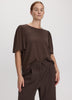 Crew-Neck Top with Short Flutter Sleeves