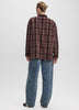 Loose Plaid Blouse with Pocket