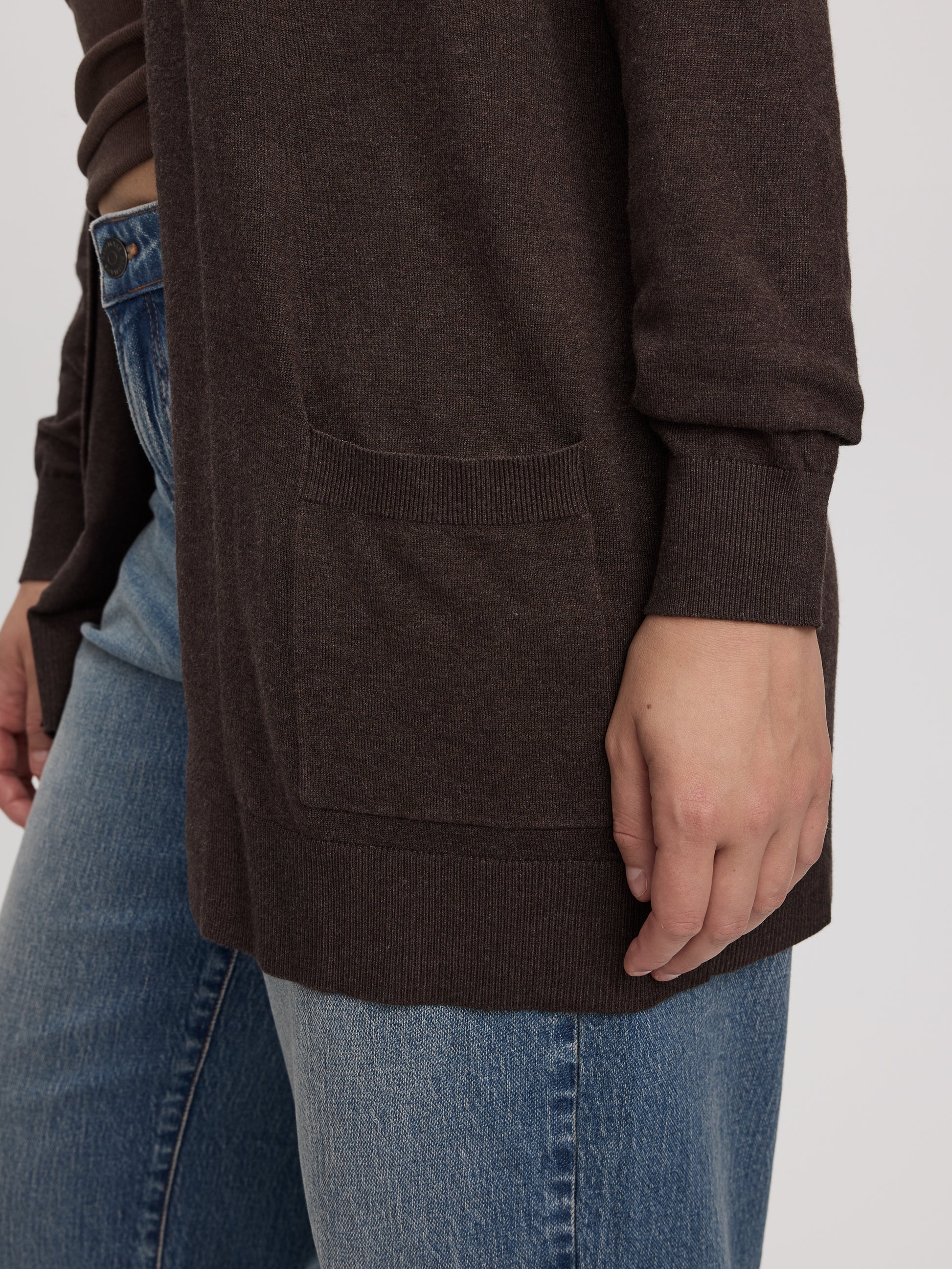 Long-Sleeve Open Cardigan with Pockets - R Essentials
