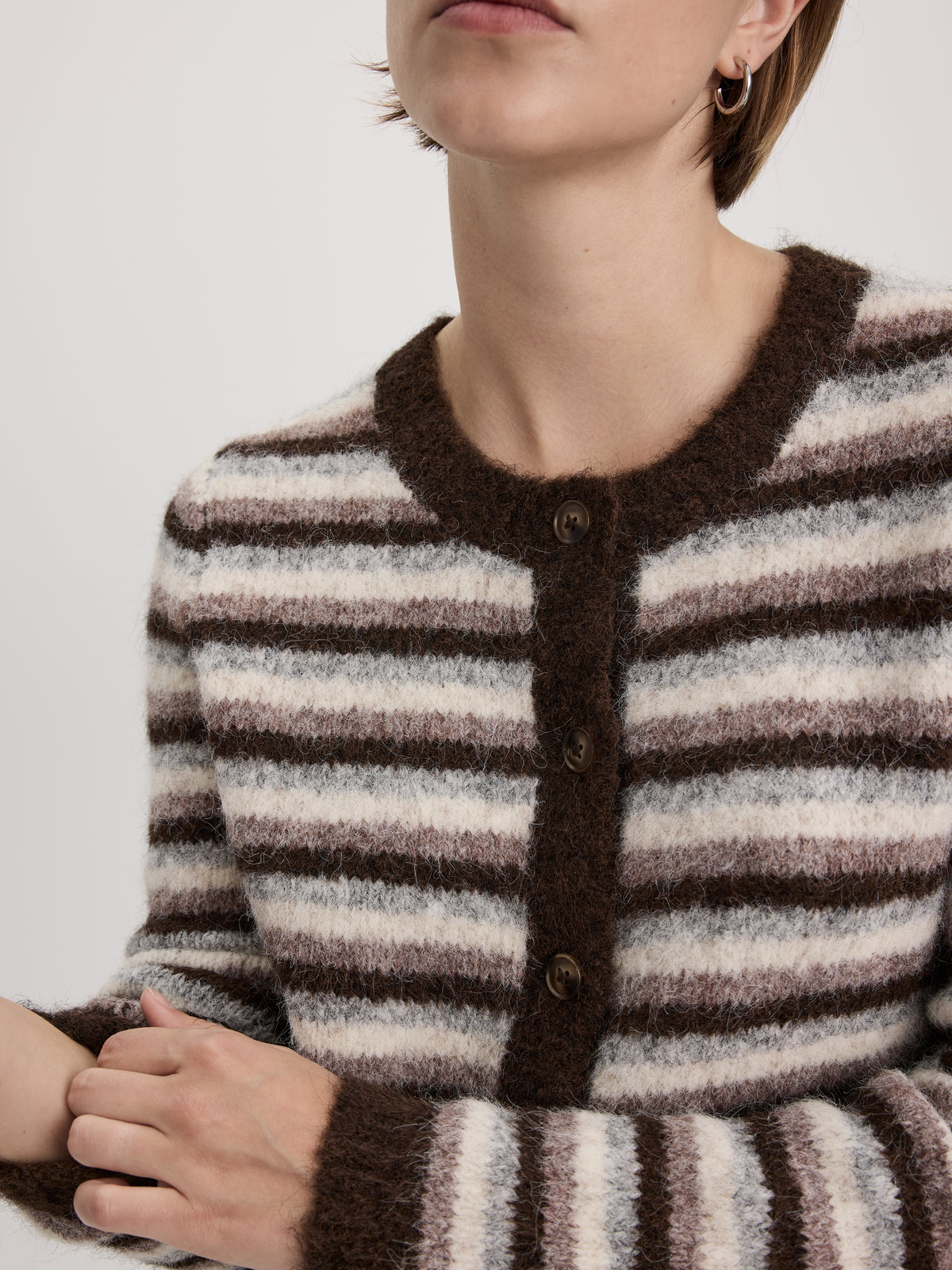 Crew-Neck Crop Cardigan