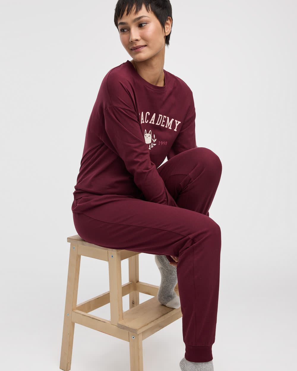 Long-Sleeve Top and Jogger Cotton Pyjama Set