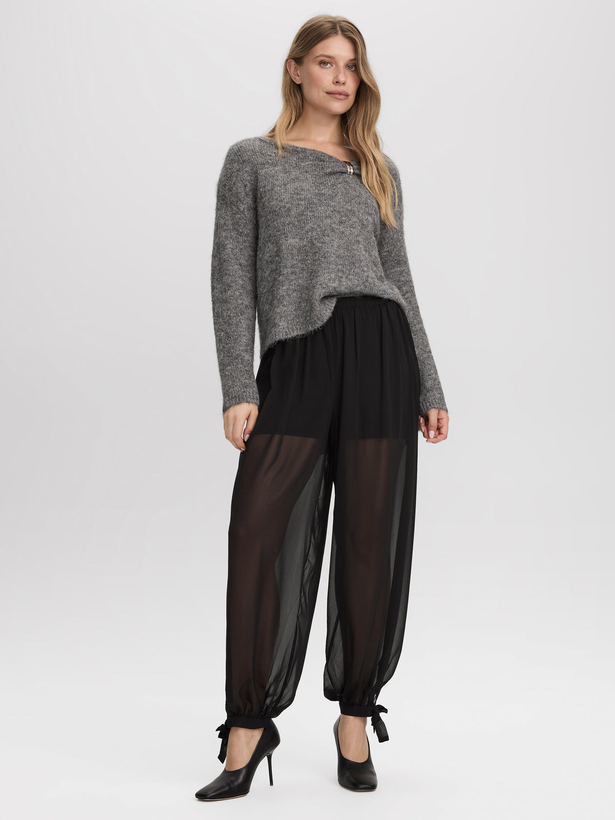 High-Rise Barrel Pants with Under Shorts