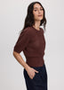 Short-Sleeve Crew-Neck Cardigan with Pointelle Stitches