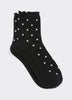 Dotted Anklet Socks with Ruffled Hems