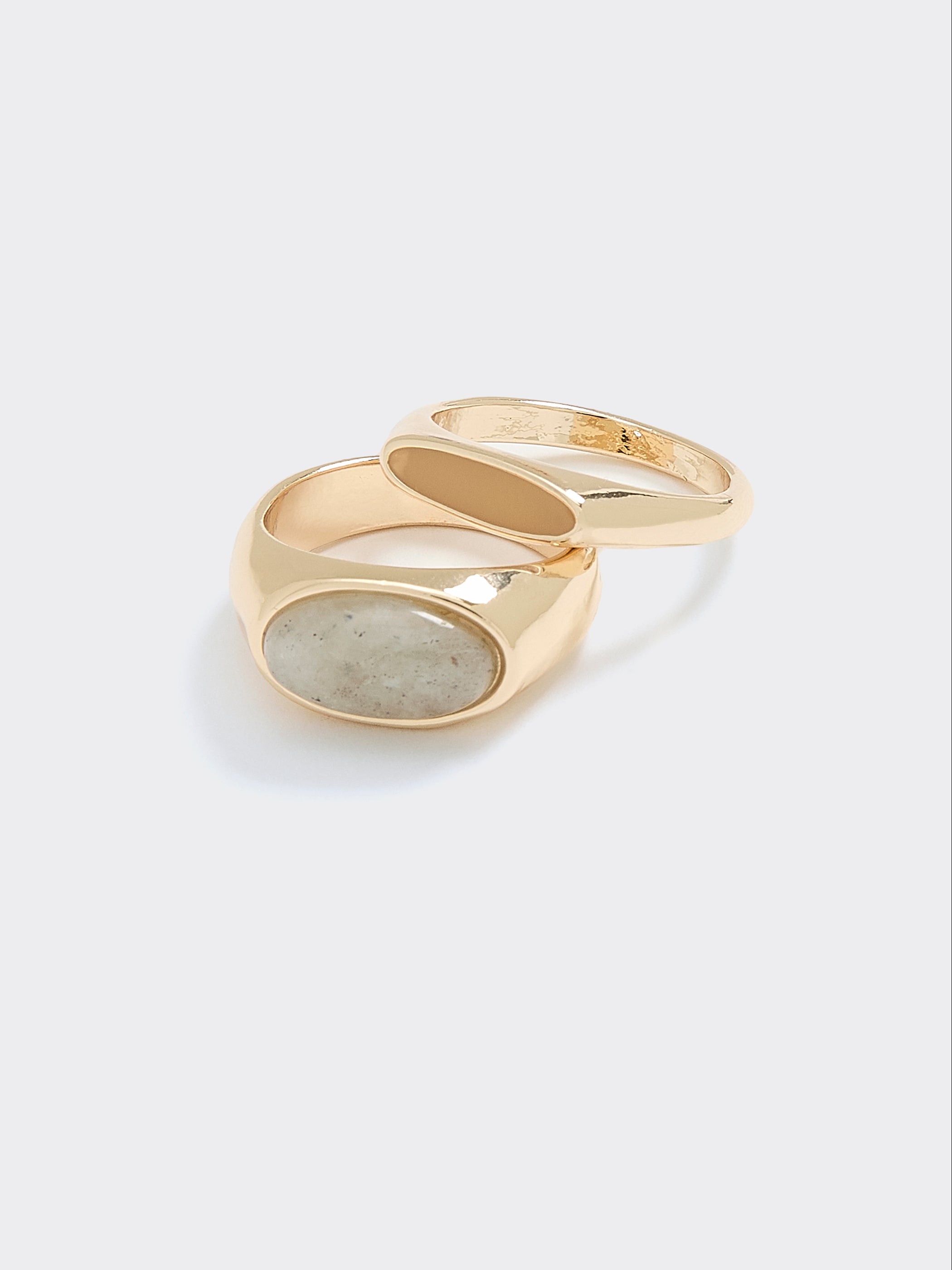Rings with Stones - Set of 2
