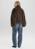 Manteau court en fourrure synthétique
