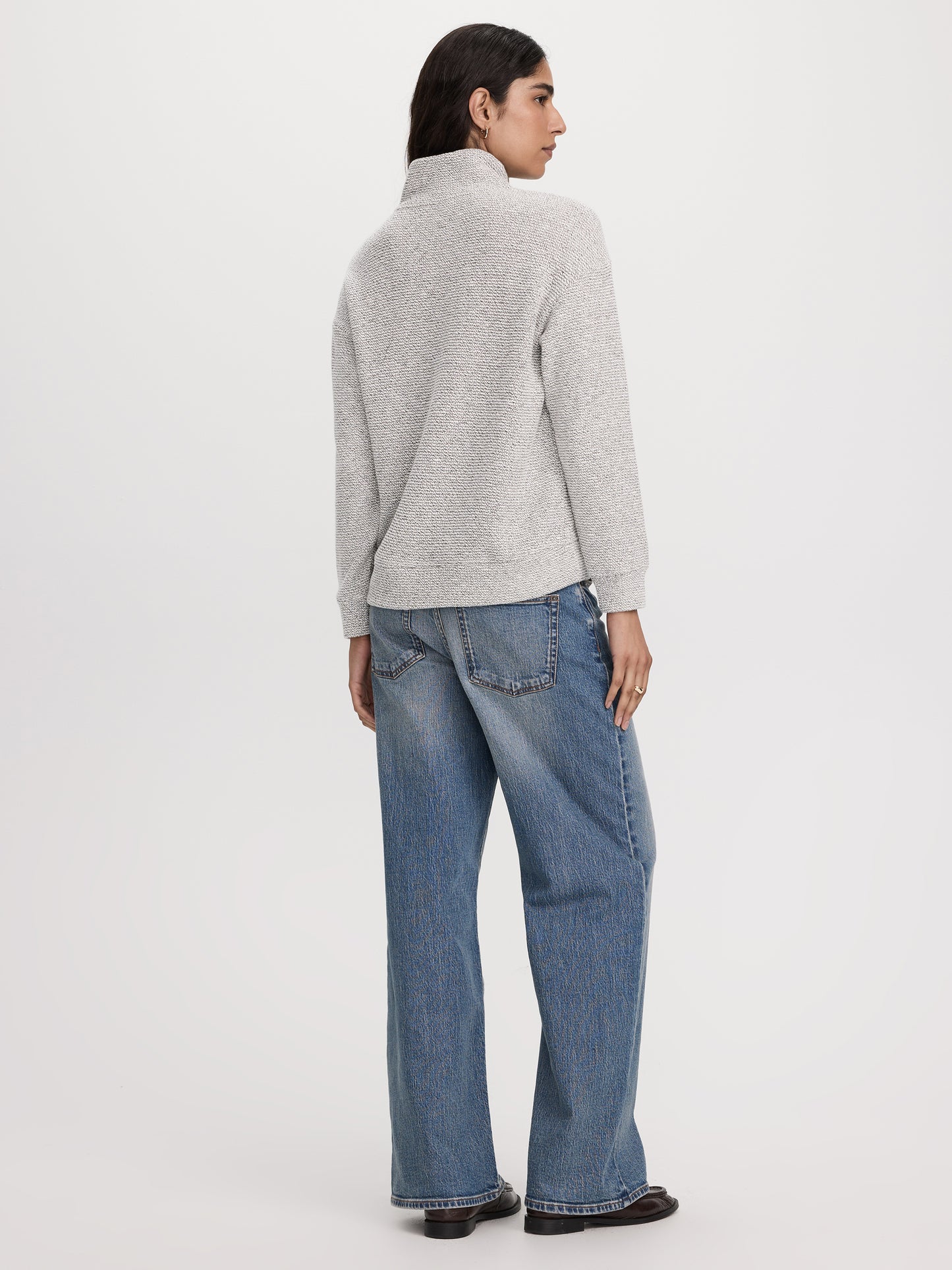 Long-Sleeve Mock-Neck Top with Half-Zip
