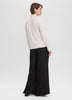 Long-Sleeve Loose Satin Blouse