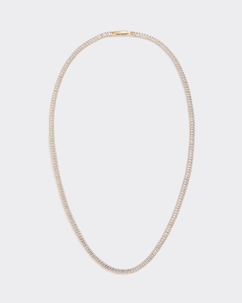 Baguette Short Necklace with Glass Stones