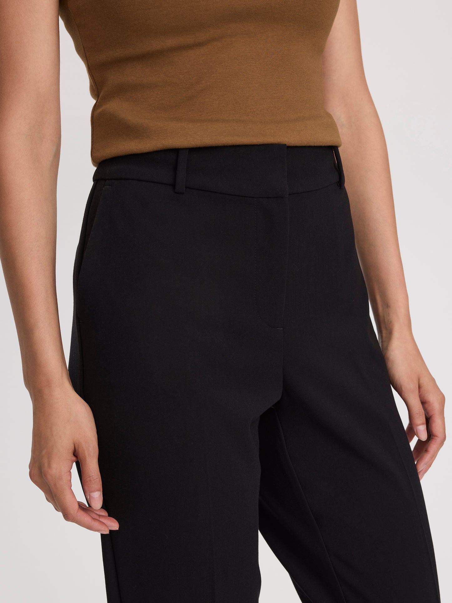 Slim-Leg High-Rise Ankle Pant
