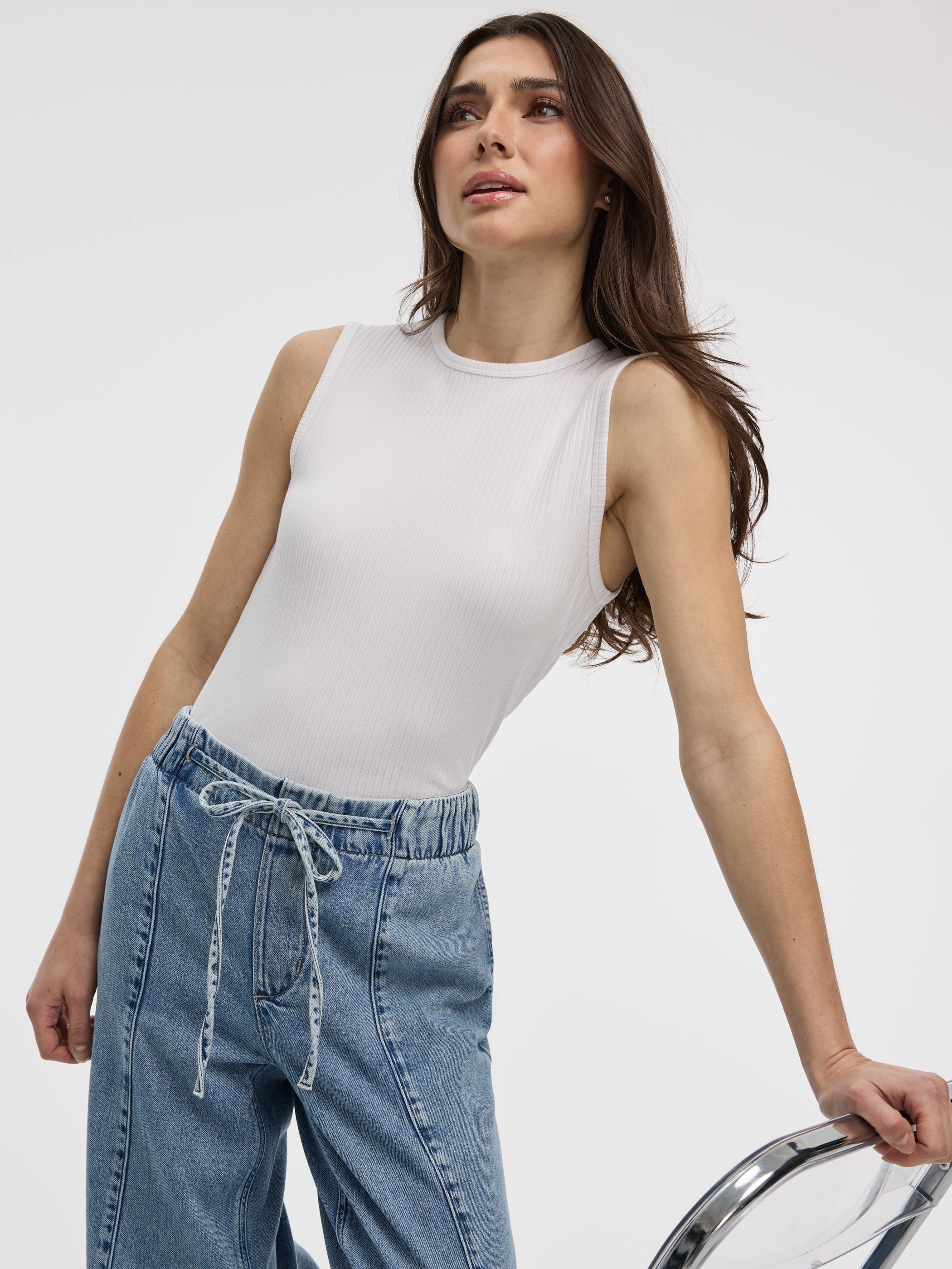 Ribbed Crew-Neck Tank