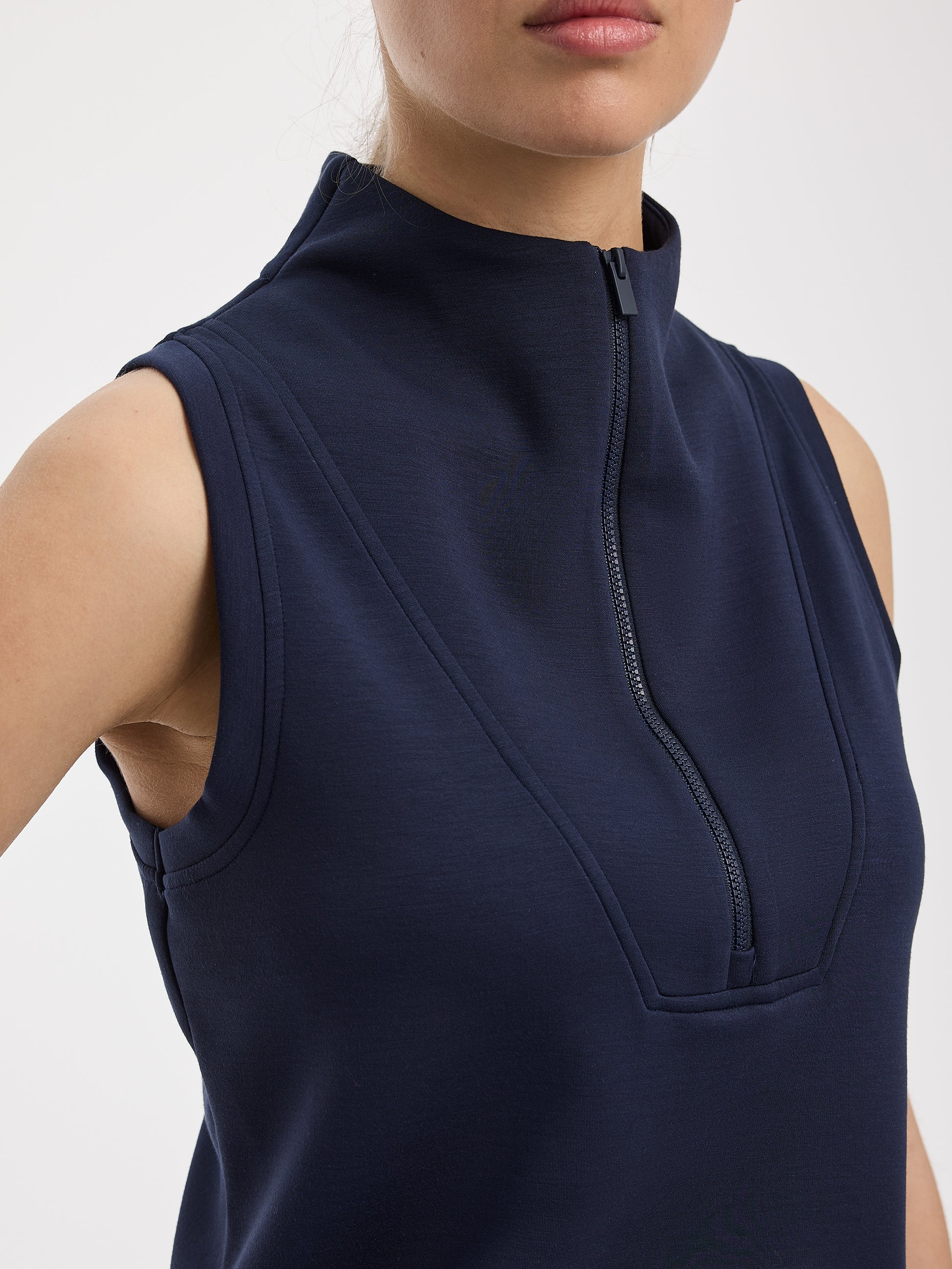 Half-Zip Mock-Neck Cami - HYLUX - Hyba