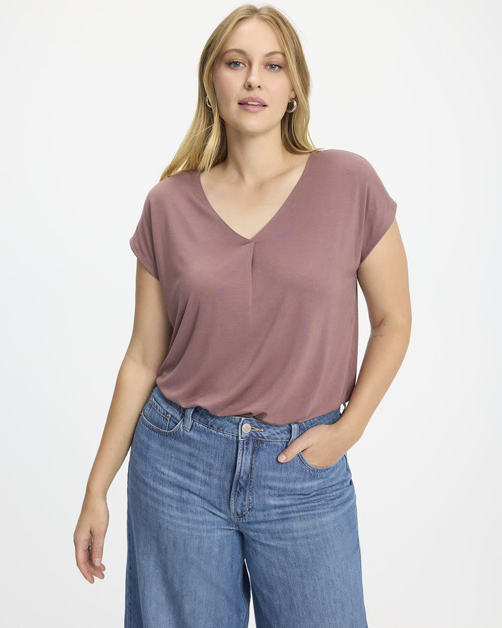 Extended-Sleeve V-Neck Tunic