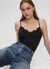V-Neck Cami with Lace Trim