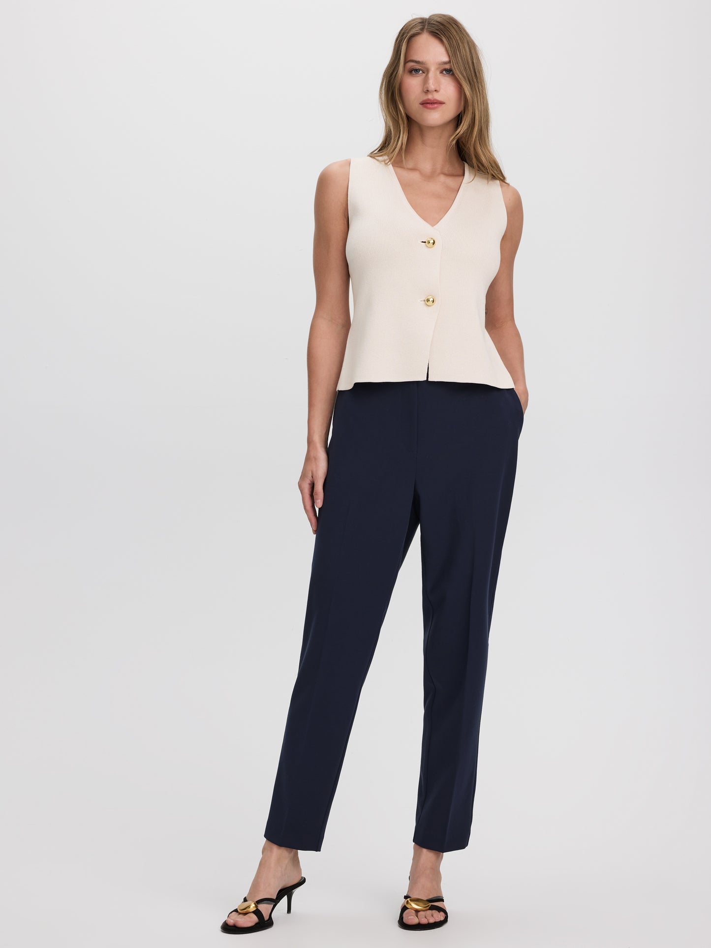 Slim-Leg High-Rise Ankle Pant