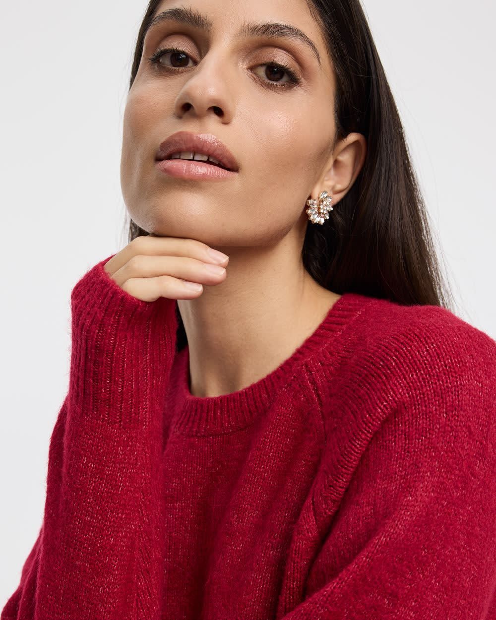 Robe DouceMaille à manches longues et col rond