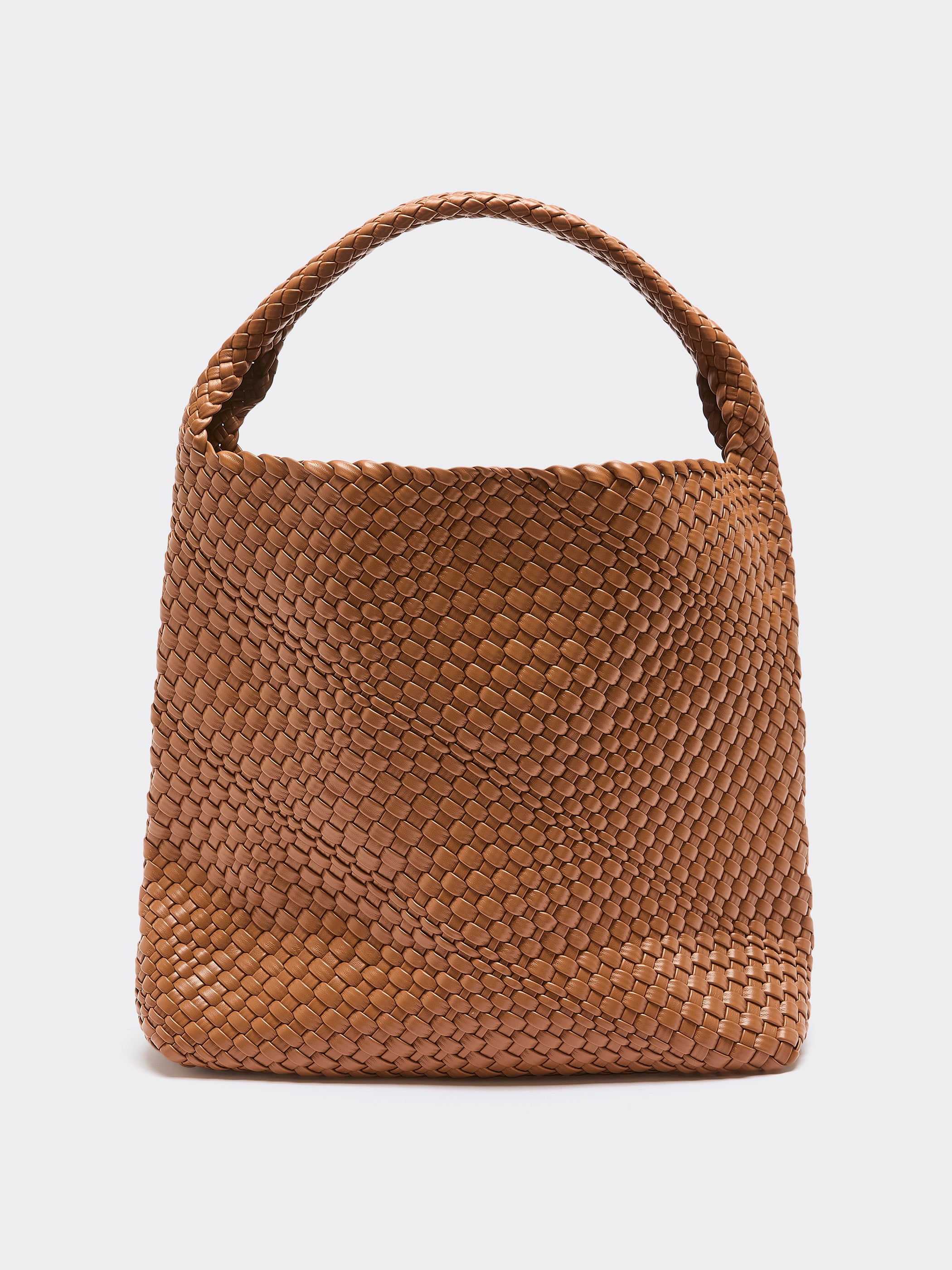 Braided Faux-Leather Shoulder Bag