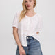 Short-Sleeve Scoop-Neck Loose Blouse