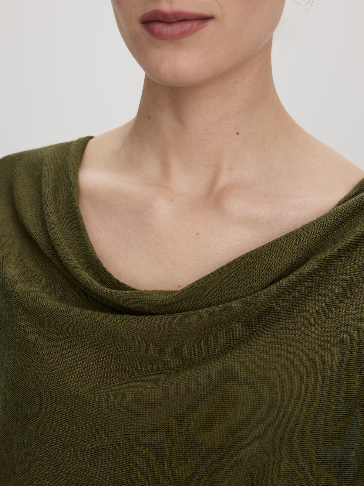Long-Sleeve Cowl-Neck Loose Sweater