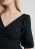 Short-Sleeve V-Neck Mini Dress with Bubble Hem
