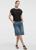 Extended-Sleeve Shirred Tee with Drawstrings