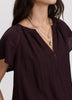 Split-Neck Blouse with Flutter Sleeves