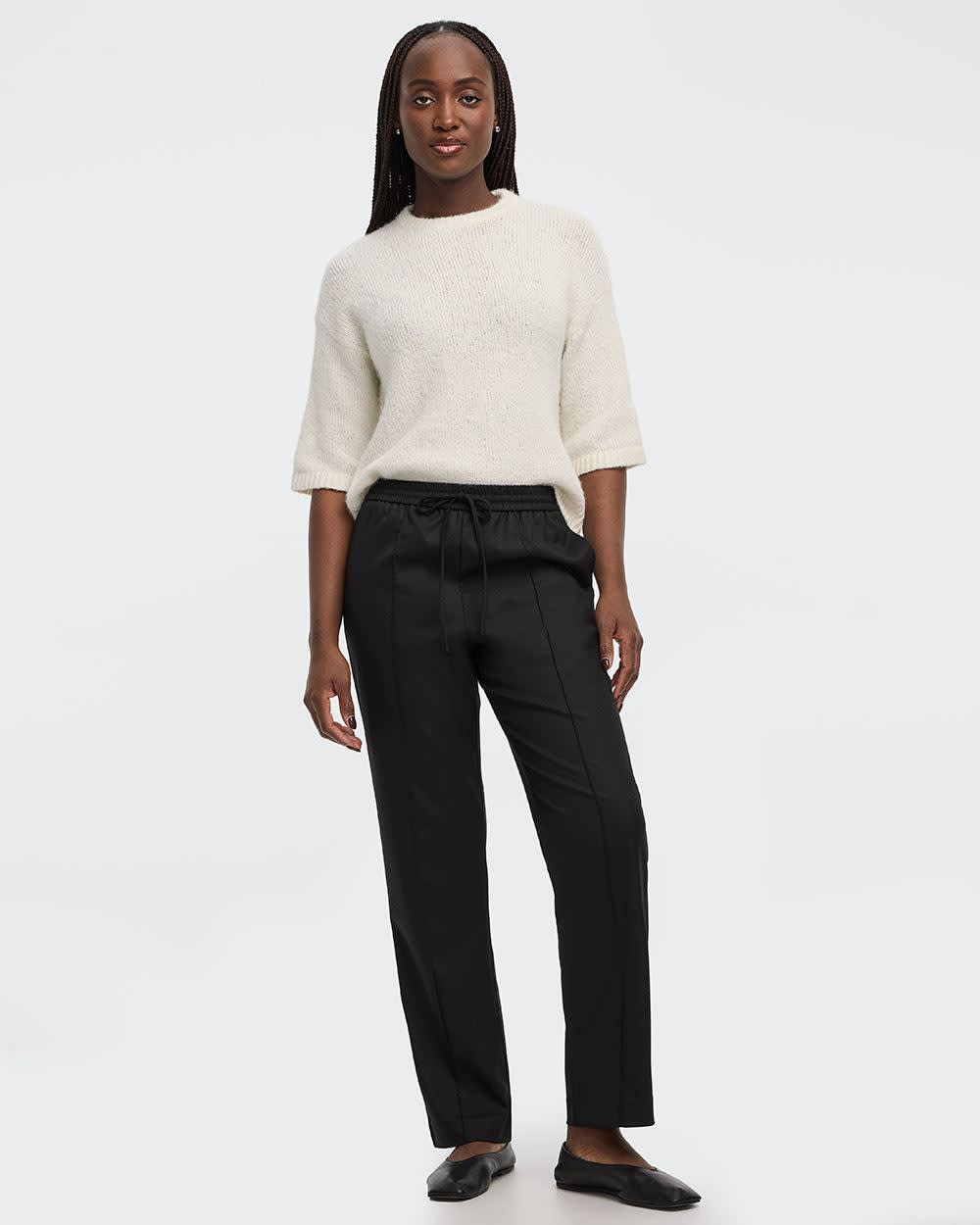 Straight-Leg Pintuck Pant