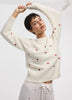 Long-Sleeve Crew-Neck Pullover with Hearts