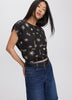 Extended-Sleeve Crew-Neck Blouse with Elasticated Hem