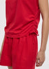 Extended-Sleeve Shirred Tee with Drawstrings