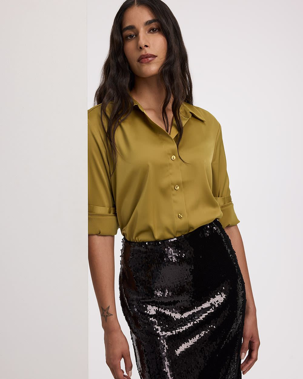 Satin Long-Sleeve Shirt