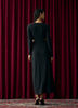 Long-Sleeve Fitted Maxi Dress with Cut-Out Details