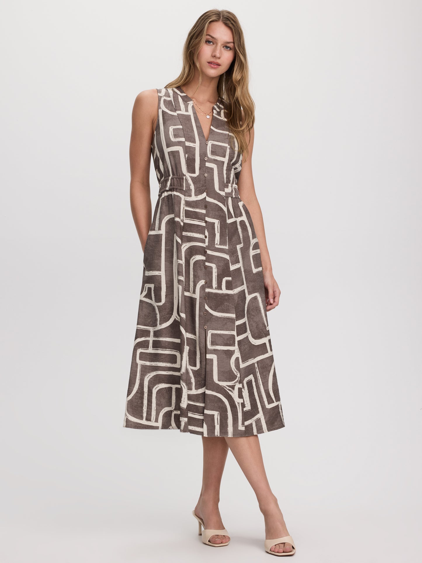 Sleeveless Midi Shirtdress