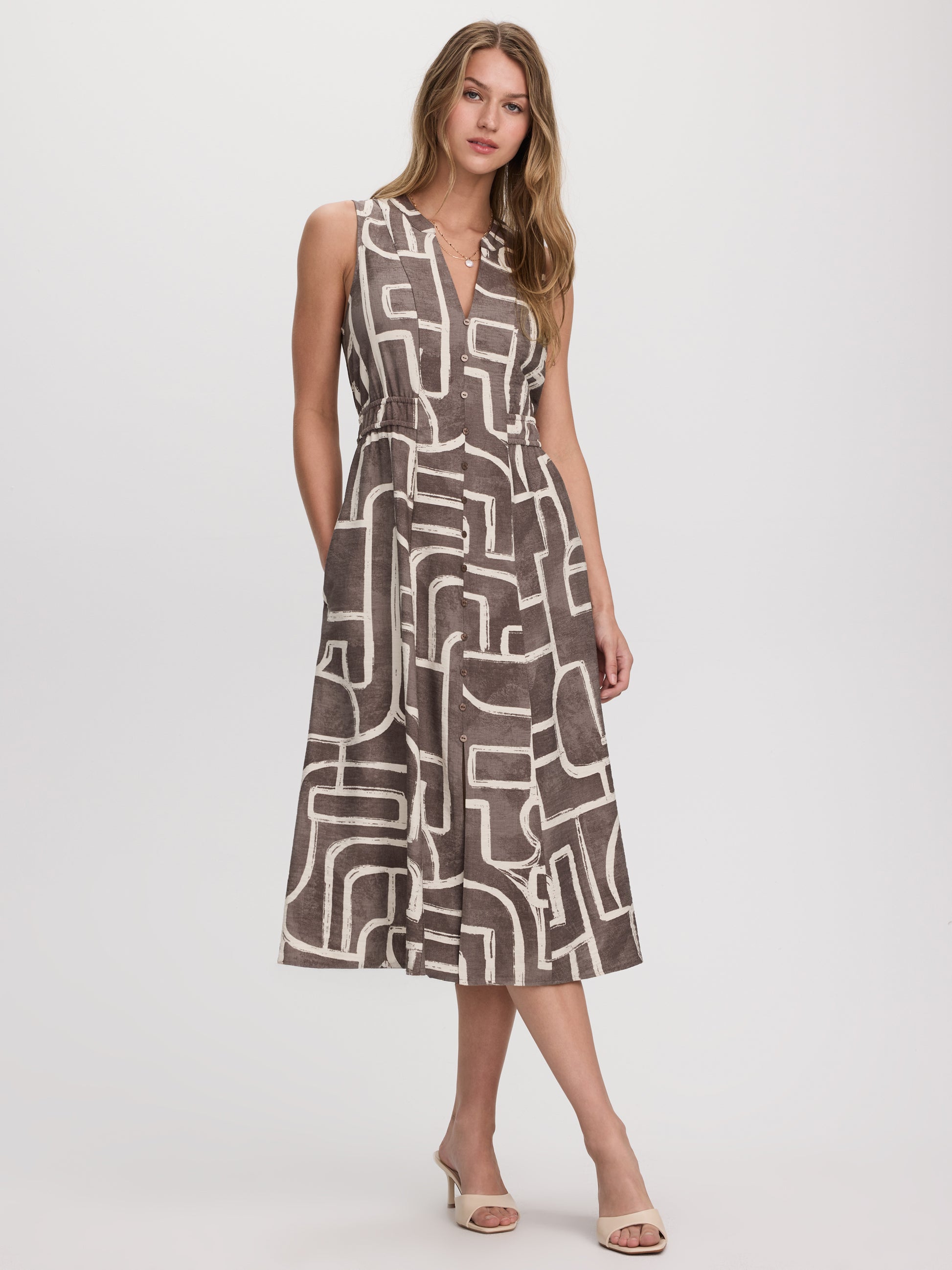 Sleeveless Midi Shirtdress