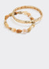 Metallic Bracelets with Semi-Precious Stones - Set of 2