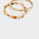 Metallic Bracelets with Semi-Precious Stones - Set of 2