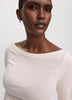 Long-Sleeve Boat-Neck Ribbed Top