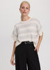 Cashmere-Blend Short-Sleeve Crew-Neck Loose Sweater