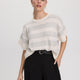 Cashmere-Blend Short-Sleeve Crew-Neck Loose Sweater