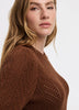Long-Balloon-Sleeve Crew-Neck Pointelle Sweater