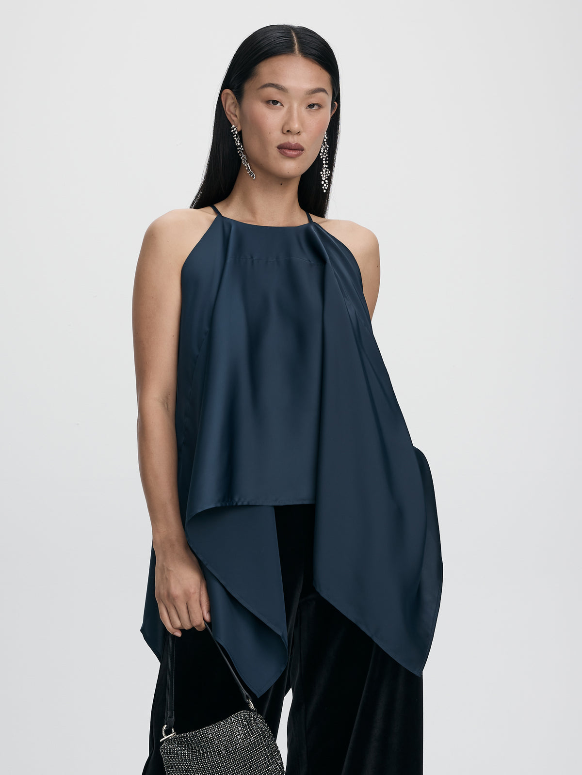 Sleeveless Scarf Blouse