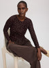 Long-Sleeve Crew-Neck Draped Top