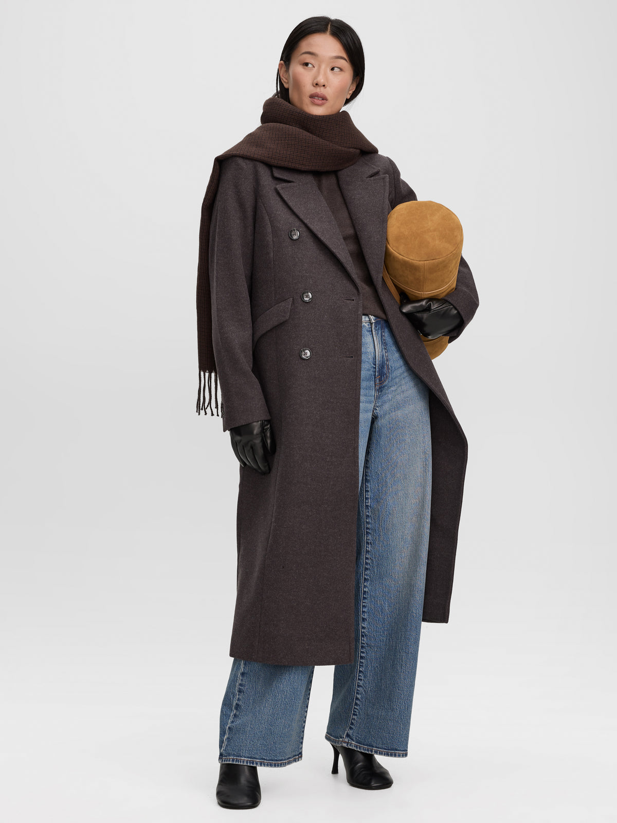 Wool-Blend Long Jacket