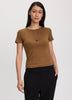 Fitted Crew-Neck Ribbed T-Shirt