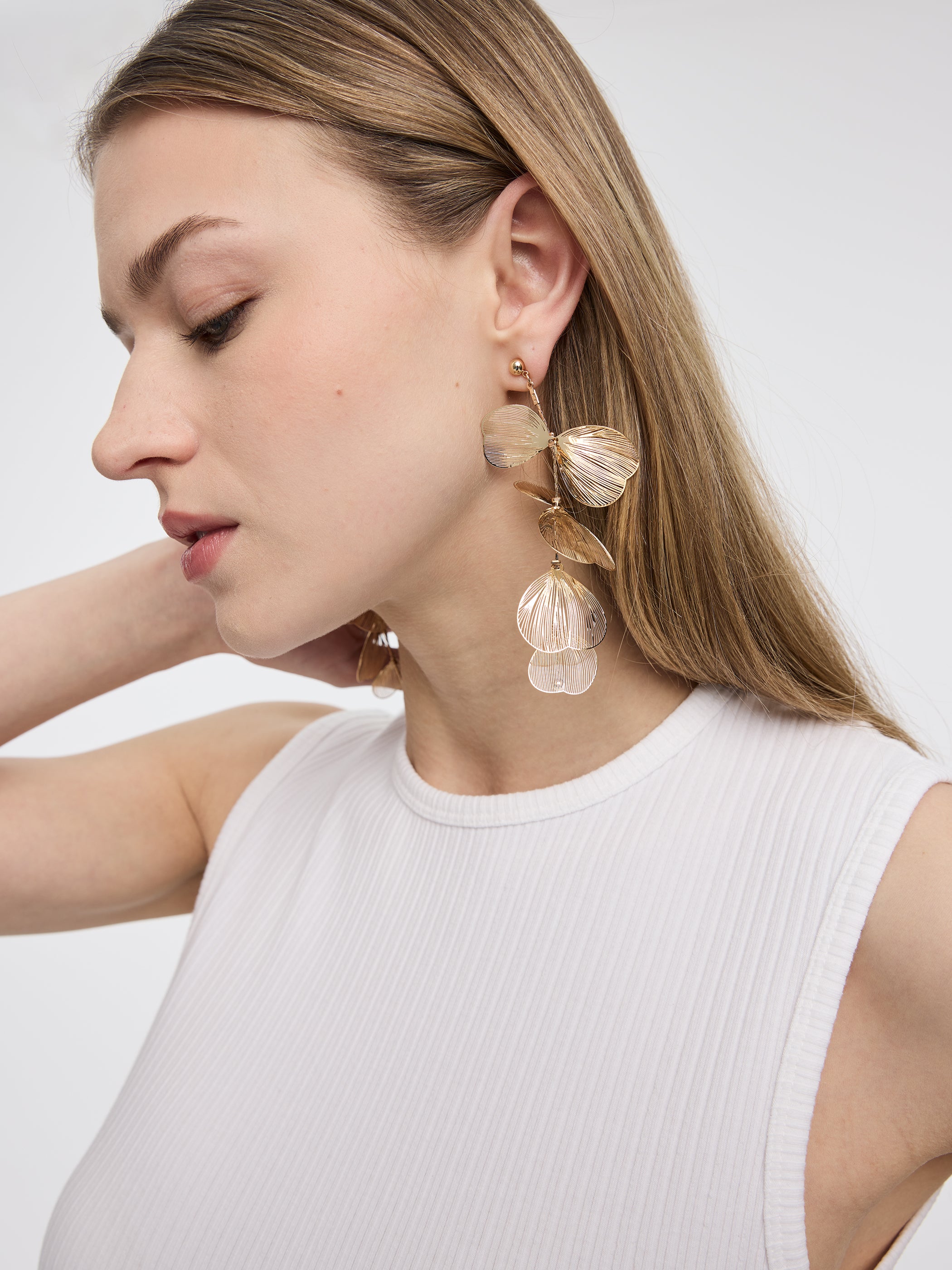 Earrings with Flower Pendants